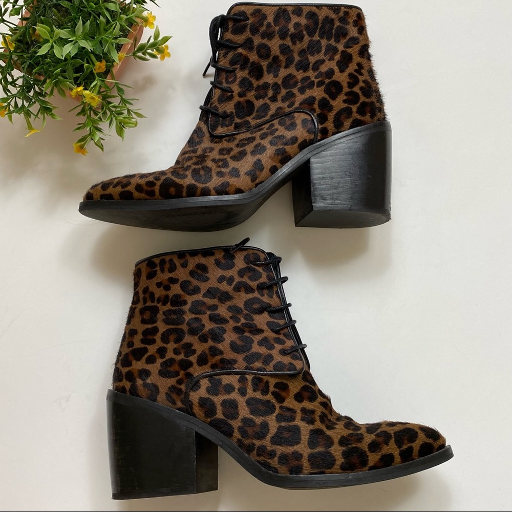 Ted & Muffy Leopard Lace Up Booties